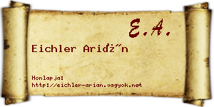 Eichler Arián névjegykártya
